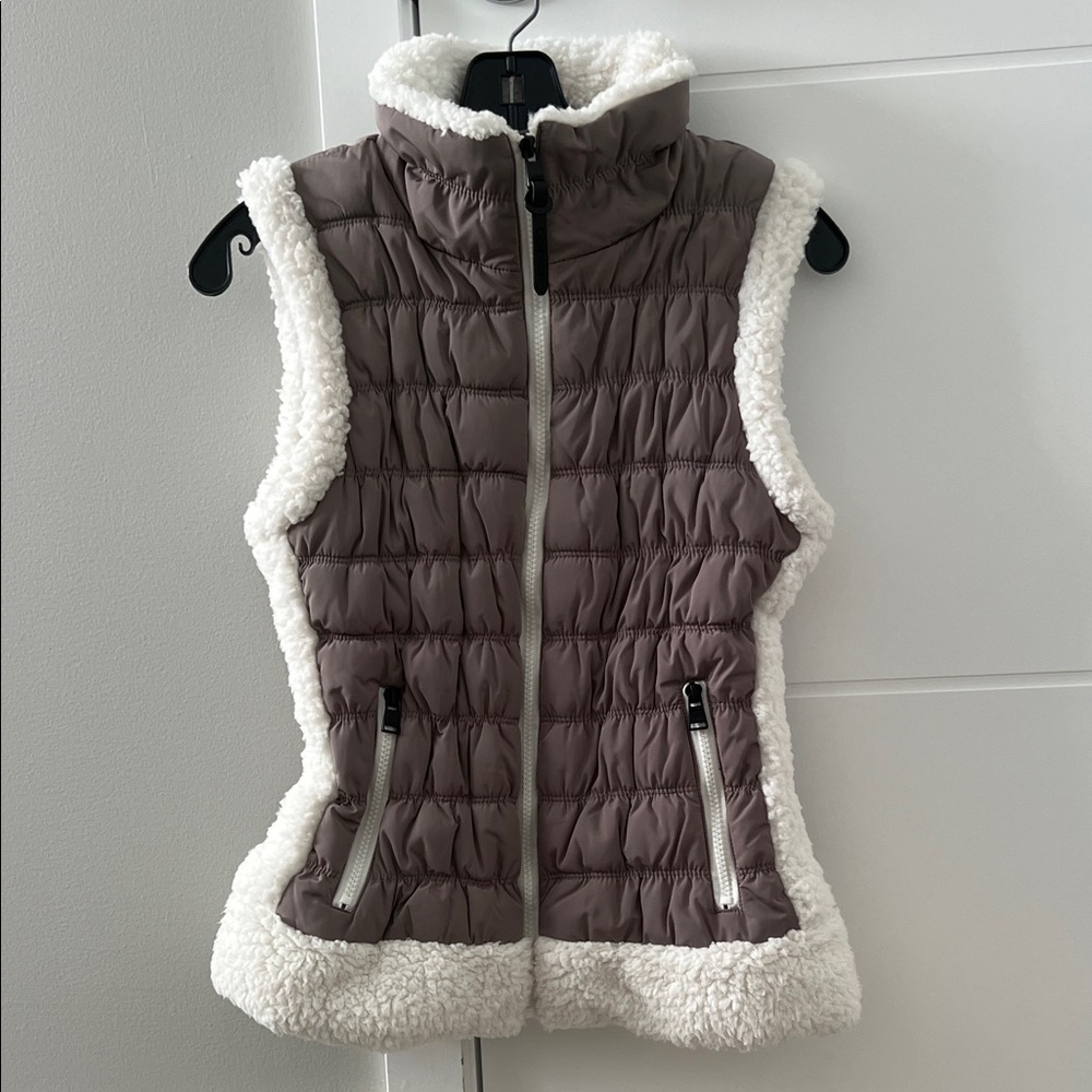 Calvin Klein Brown and Cream Puffer Vest